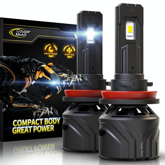 Imagem de Faróis de neblina Cougar Motor H11 H8 H9 6500K brancos - pacote com 2