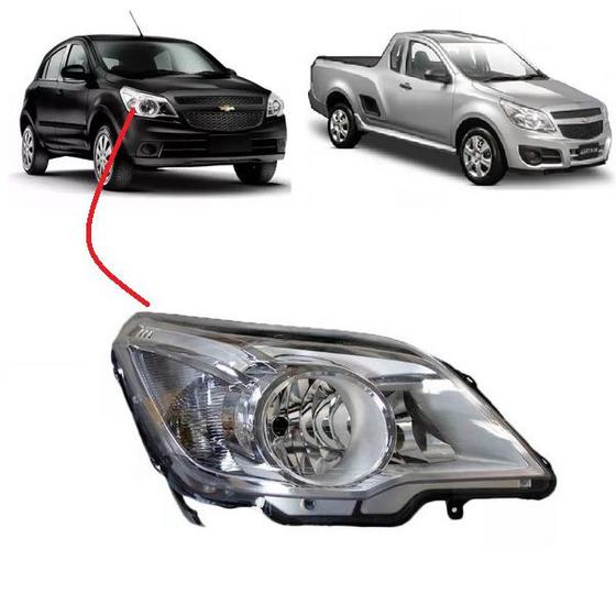 Imagem de Farol Agile 2009 a 2014 e Montana 2011 a 2021 Direita Rufato