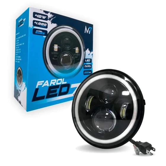 Imagem de Farol Angel Eyes 40W LED 7 Polegadas DRL e Seta M7 JR8 - JH0FAROL7P