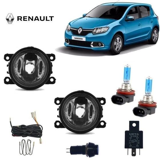 Imagem de Farol Auxiliar Importado Sandero 12 H11 Super Branca Kit