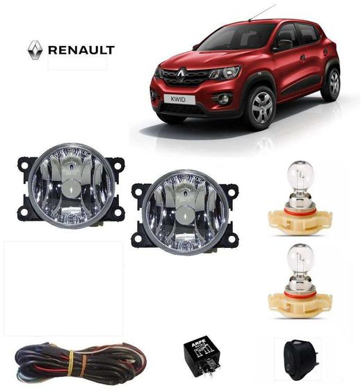 Imagem de Farol Auxiliar Kwid 2019 Arteb Com Lamp H16 Kit