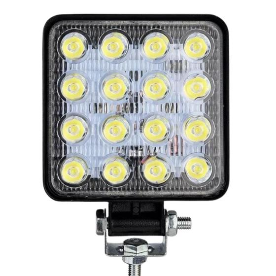 Imagem de Farol auxiliar led milha 48w quadrado 11cm 12/24v 6000k