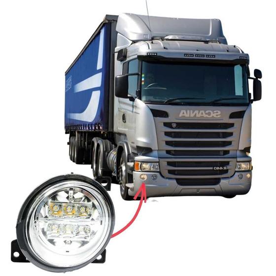 Imagem de Farol Auxiliar Milha LED Scania Série 5 S5 PGR P G R Lado Direito