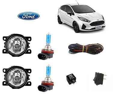 Imagem de Farol Auxiliar New Fiesta 2018 Com Lamp H11 Super Branca Kit