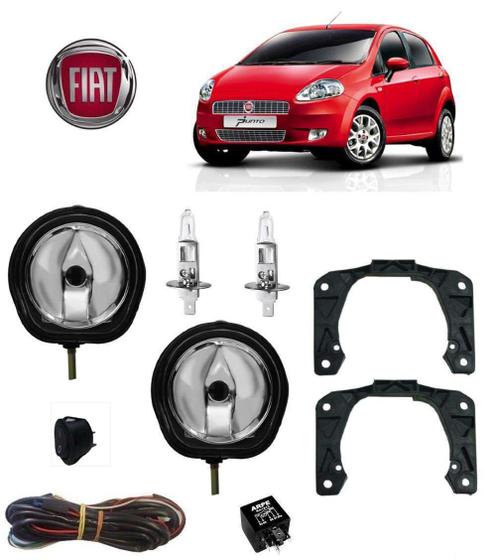 Imagem de Farol Auxiliar Punto Attractive 2013 Com Lampada H1 Kit