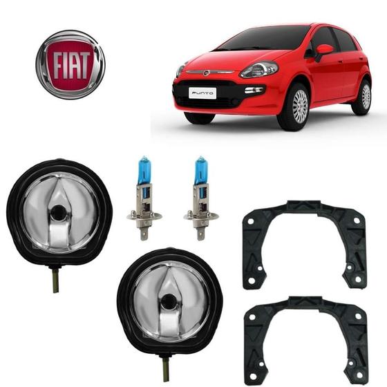 Imagem de Farol Auxiliar Punto Attractive 2017 Com H1 Super Branca Par