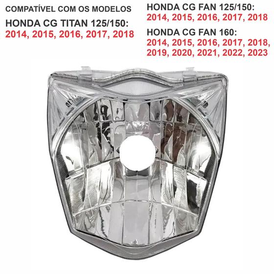 Imagem de Farol Bloco Óptico Honda Cg 125 150 160 Titan Fan 2014/2018