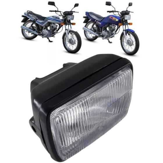 Imagem de Farol Bloco Óptico Moto Cg 125 Today 125 Titan Até 1999 Aro Brilhante