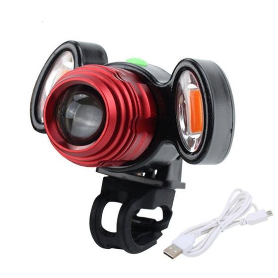 Imagem de Farol Com Led Lanterna Recarregável Com Zoom Ajustável