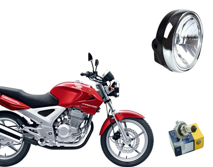 Imagem de Farol Completo Cbx 250 Twister + Lâmpada Farol Hella Ano 2001 Até 2008
