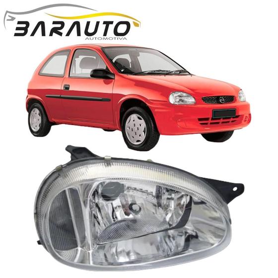 Imagem de Farol corsa hatch 1994 a 2002 cromado direito vidro