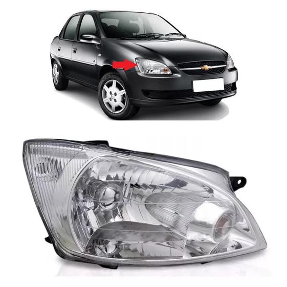 Imagem de Farol Cromado Corsa Classic 2011 2012 2013 2014 2015 Direito