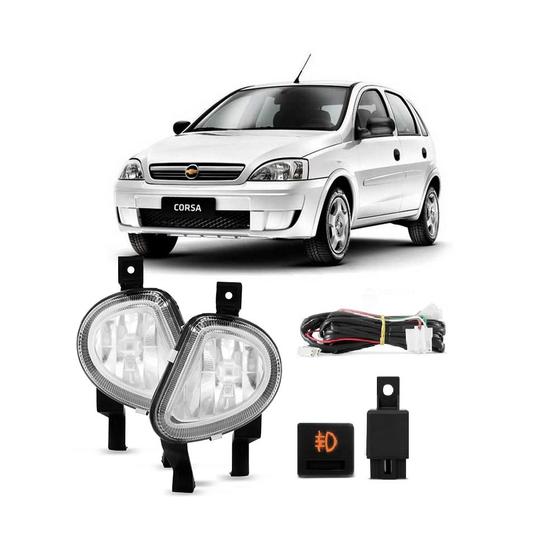 Farol de Milha Chevrolet Corsa 2003 a 2010 Shocklight Auxiliar Neblina Botão Original Kit Menor preço em Farol de Milha Chevrolet Corsa 2003 a 2010 Shocklight Auxiliar Neblina Botão Original Kit