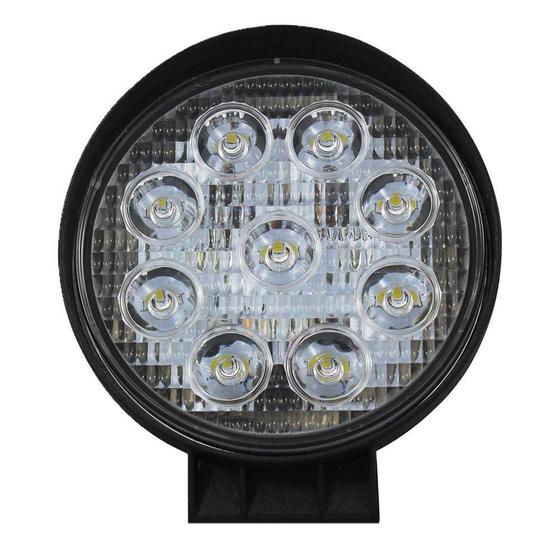 Farol de Milha LED 27W 6000K 12V/24V Bivolt 9 LEDs Redondo Universal ...