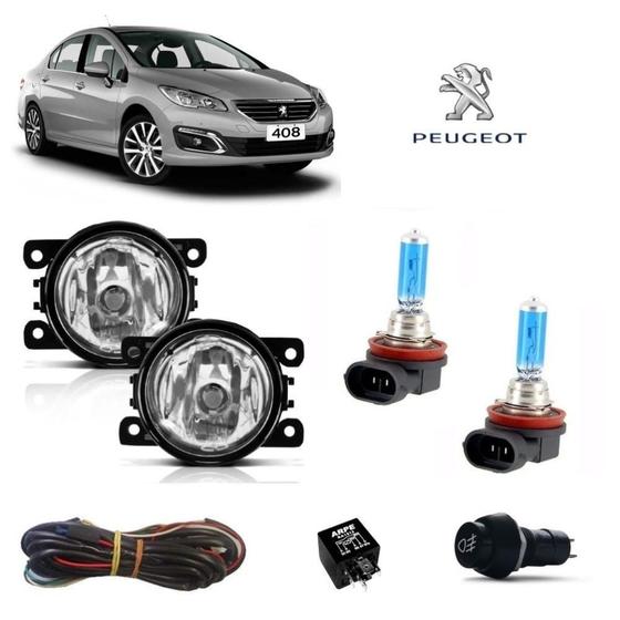 Imagem de Farol de Milha Peugeot 408 2018 Com Super Branca Kit