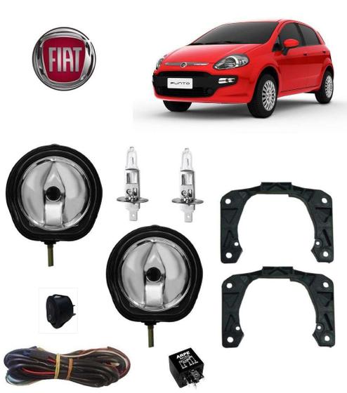 Imagem de Farol de Milha Punto 2016 Com Lâmpada H1 Kit