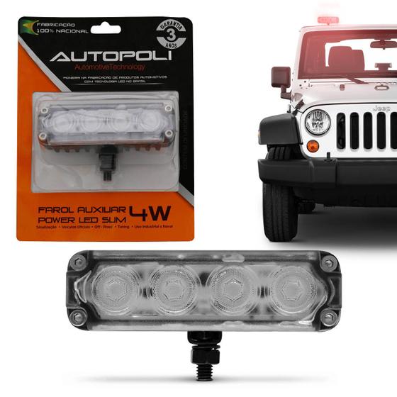 Farol de Milha Strobo Power Car 4 LEDs 12V 4W Luz Vermelha Autopoli Menor preço em Farol de Milha Strobo Power Car 4 LEDs 12V 4W Luz Vermelha Autopoli