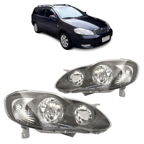 Imagem de Farol Dianteiro Corolla Fielder 2005 A 2008 Máscara Negra