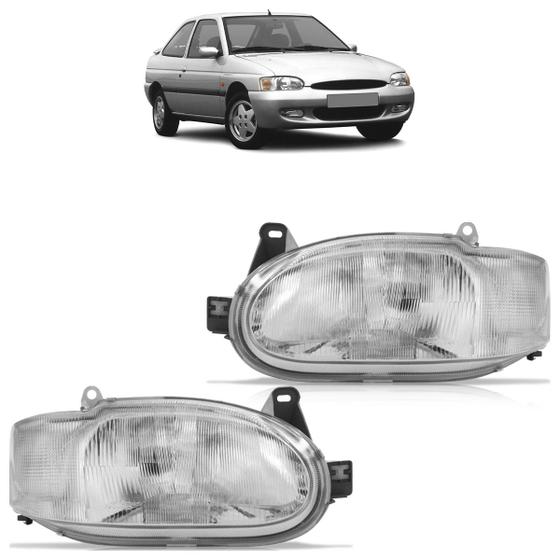 Imagem de Farol Dianteiro Escort Zetec 1997 A 2003 Máscara Cromada