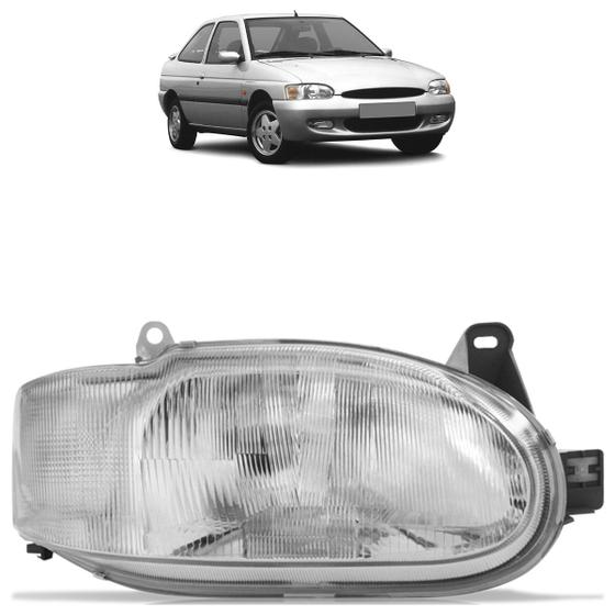 Imagem de Farol Dianteiro Escort Zetec 1997 A 2003 Máscara Cromada