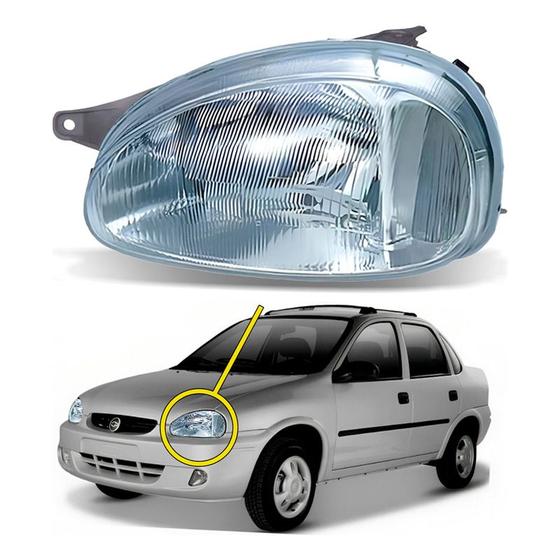 Imagem de Farol Dianteiro Esquerdo Corsa Classic 1.6 1997 A 2006