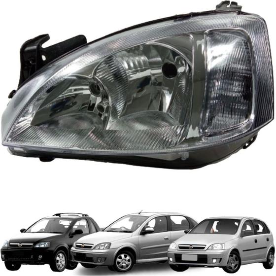 Imagem de Farol Dianteiro Esquerdo Corsa Hatch Sedan Montana 2003 2004 2005 2006 2007