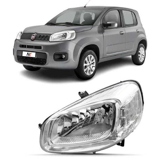 Imagem de Farol Dianteiro Fiat Uno Vivace 2016 2017 2018 2019 Cromado