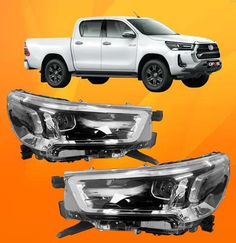 Imagem de Farol Dianteiro Hilux Srx Cromado Com Led 2021 2022 2023 2024