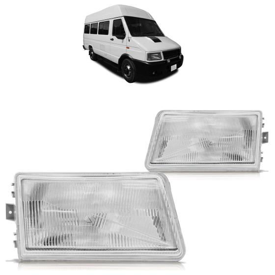 Imagem de Farol Dianteiro Iveco Daily 1997 A 2007 Máscara Cromada