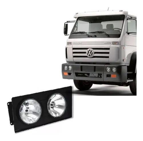 Imagem de Farol Duplo Principal Dianteiro Volkswagen Titan Worker Moldura Preta H1 Orgus Fw131le