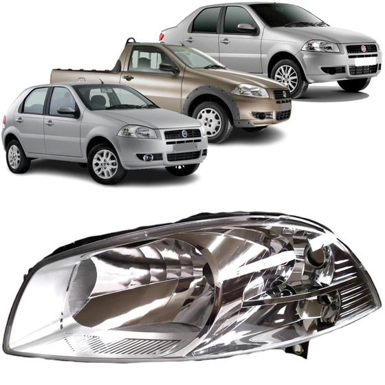 Imagem de Farol fiat palio 2008 2009 masc cromada reto ld foco simples