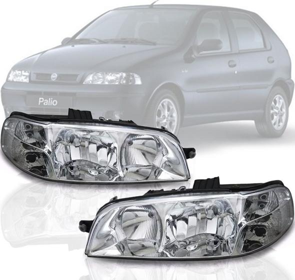 Farol Fiat Palio Fire 2001 2002 2003 2004 Carcaça Preta - SBC Peças ...