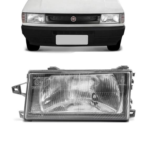 Imagem de Farol Fiat Uno Fiorino Elba lente de Vidro 1991 a 2003