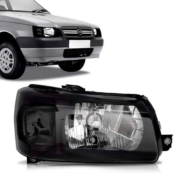 Imagem de Farol Fiat Uno Fire Fiorino 2004-2013 Máscara Negra 