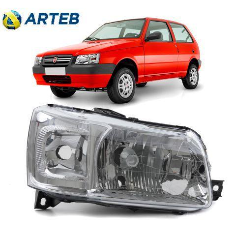 Imagem de Farol Fiat Uno Mille 2005 a 2012 Arteb Foco Simples Direito Passageiro