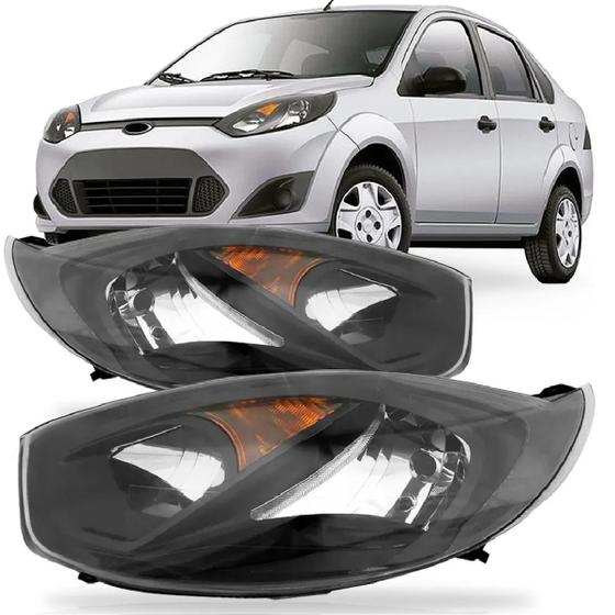 Imagem de Farol Ford Fiesta 2011 2012 2013 2014 Máscara Negra