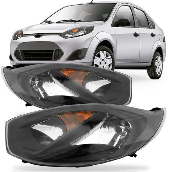 Farol Ford Fiesta 2011 2012 2013 2014 Máscara Negra - Universo Car ...