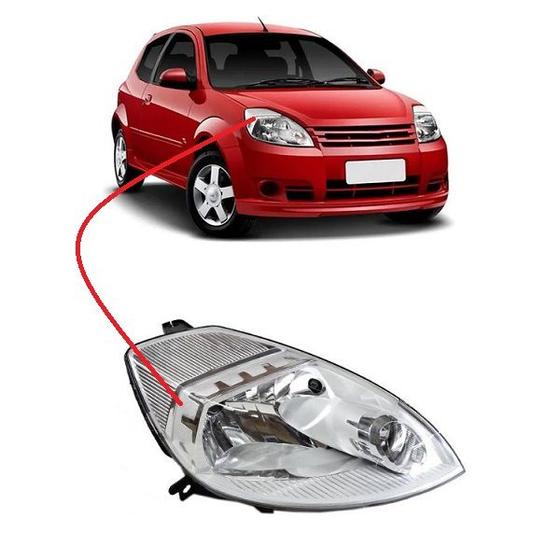 Imagem de Farol Ford Ka 2008 a 2012 Direito Cromado Rufato