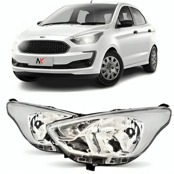 Imagem de Farol Ford Ka 2019 2020 2021 2022 Máscara Cromada 