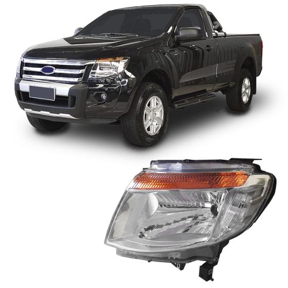 Imagem de Farol Ford Ranger 2013 2014 2015 2016 Cromado Le Nacional