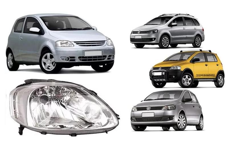 Imagem de Farol Fox 2004 05 2006 2007 Foco Simples Mascara Cromada LD