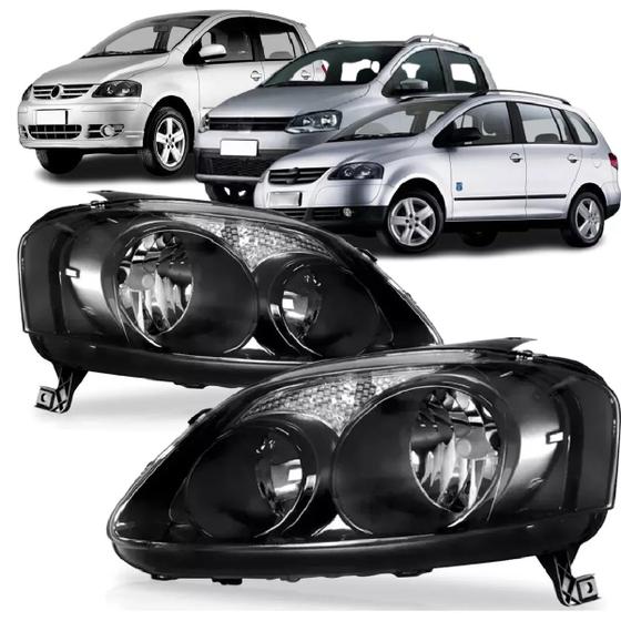 Imagem de Farol Fox, Crossfox, Spacefox 2003 2004 2005 2006 2007 2008 2009 Máscara Negra Foco Duplo