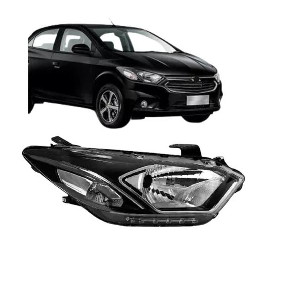 Imagem de Farol GM Onix 2017 a 2022 Mascara Negra Friso Cromado Led Direito