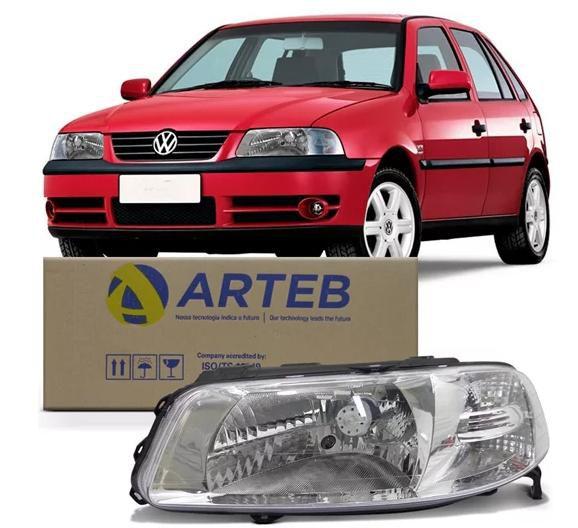 Farol gol g3 00/05 masc crom foco simples c/ defletor arteb original ...