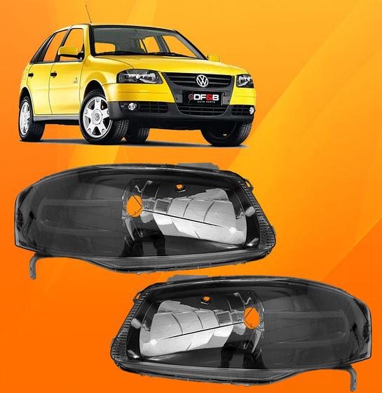 Farol Gol G4 2006 2007 2008 2009 Mascara Negra - DFEB - Farol de Carro ...