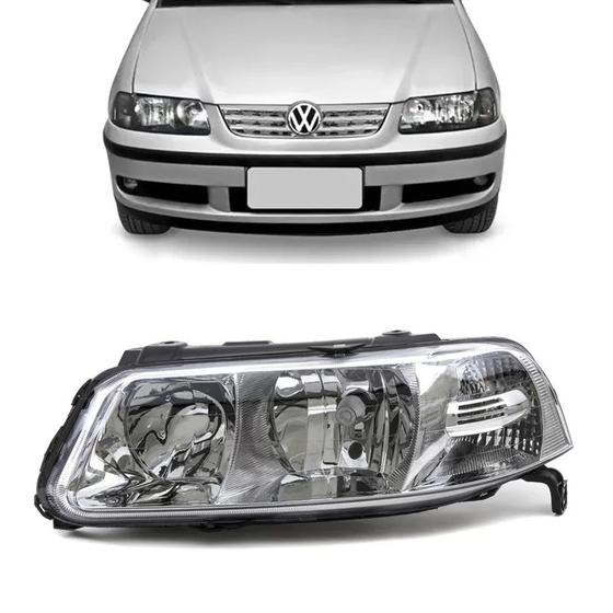 Imagem de Farol Gol Parati Saveiro G3 1999 a 2005 Cromado Foco Duplo Esquerdo