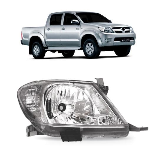 Imagem de Farol Hilux Srv 2009 2010 2011 Foco Simples Cromado