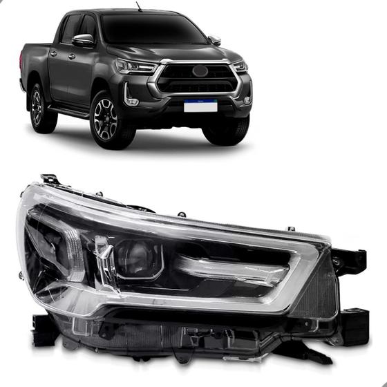 Imagem de Farol Hilux SRV 2021 2022 2023 Com Led Cromado