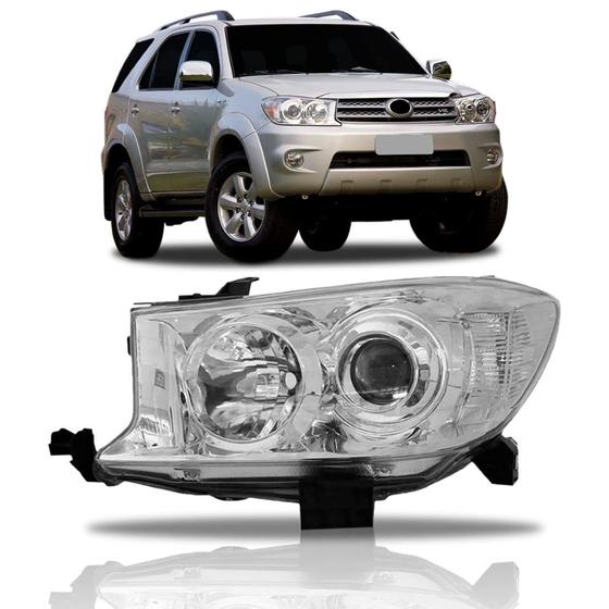 Imagem de Farol Hilux Sw4 2009 2010 2011 Foco Duplo Cromado