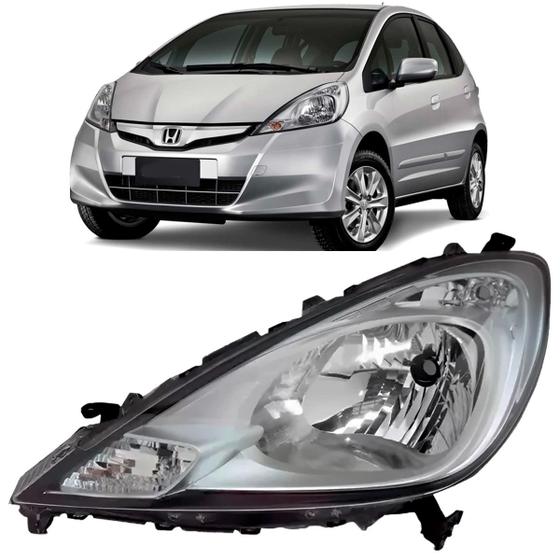 Imagem de Farol Honda Fit 2013 2014 Cinza Cromado Esquerdo